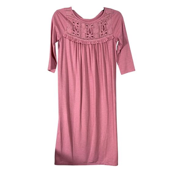 Newport News Women's Pink Jersey Knit Prairie Dress - Size Medium - Cottagecore - Picture 1 of 5